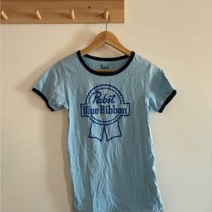 Pabst Blue Ribbon Women's Light Blue Short Sleeve Tee